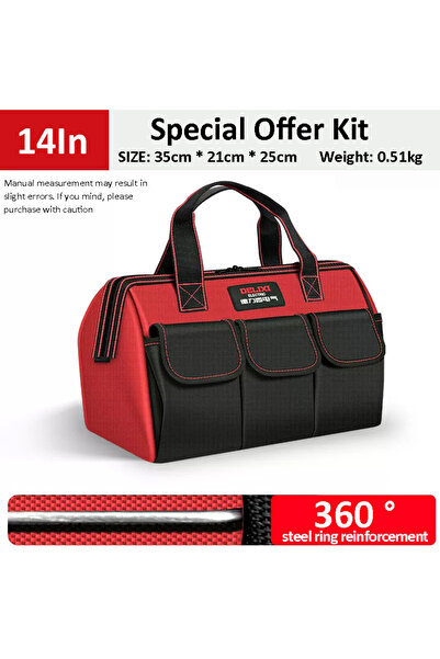 choice2 حقيبة أدوات كهربائية من ديليكسي، مقاس 14 بوصة، حقيبة تخزين أدوات متعد...