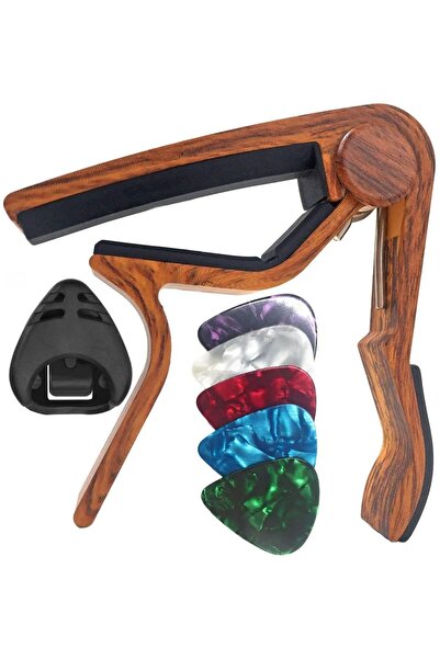 Choice4 كابو خشبي داكن، 7 قطع، كابو جيتار للجيتارات الصوتية والكهربائية، مع 5...