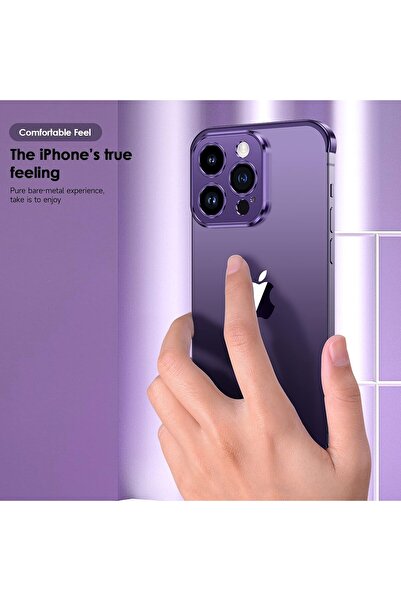 Flippy Edgeless Metal Case for iPhone 16 Pro Max – Flippy, Corner & Camera Protection, Purple