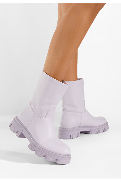 B T Shoes Fialové nízké kozačky Viega