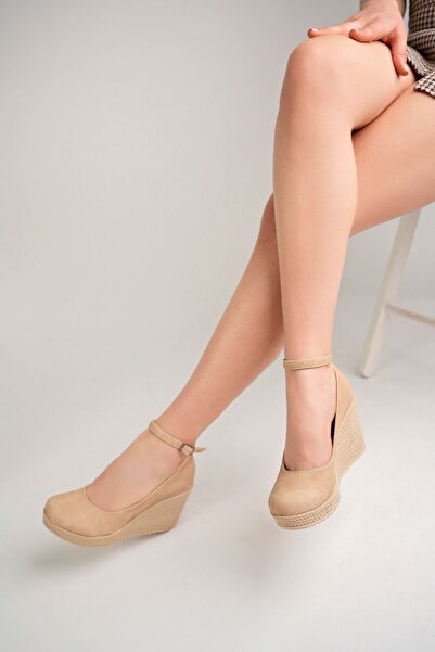 İrem Ayakkabı Wedge Sole Ankle Strap Shoes