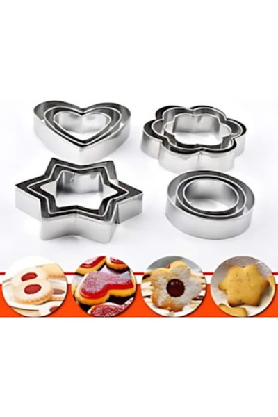 Lilasso قالب بسكويت على شكل 12 قطعة - من الفولاذ المقاوم للصدأ