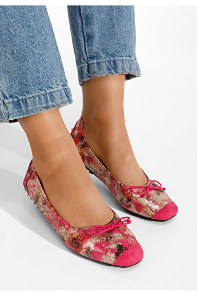 B T Shoes Fuchsiové dámské baleríny Doriya