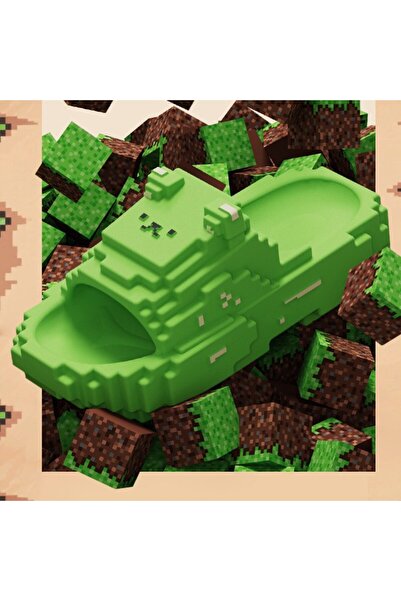 Flippy Pixel Unisex Casual Slippers for Teens, EVA Foam, Anti-Slip, Size 38-39, Light Green