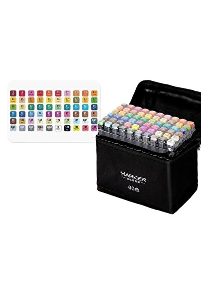 Flippy 60 Markers, Flippy, Oil-Based, Double-Ended, Thin 1mm and Thick 6 mm, 15 cm, Multicolor