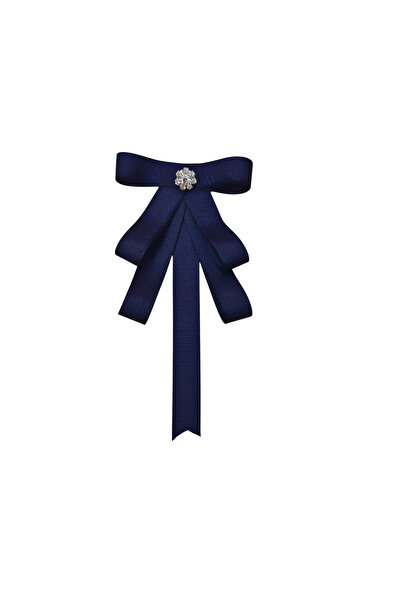 brooch with navy blue grosgrain stones school,business, Lapel Brooch,lapel flower, lapel pin 563