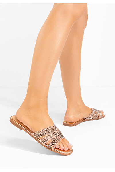 B T Shoes Παντόφλεσ χωρις τακούνι Darina champagne