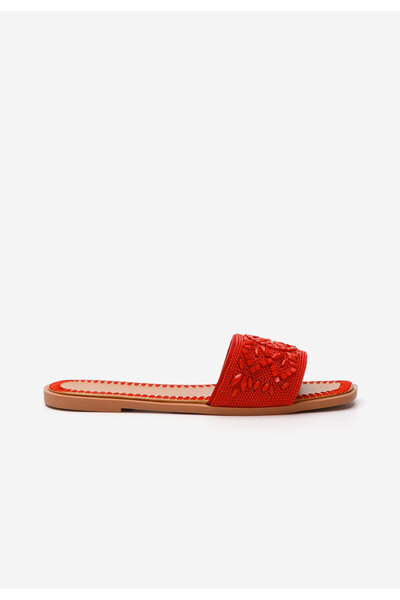 B T Shoes Jameya red flat slippers
