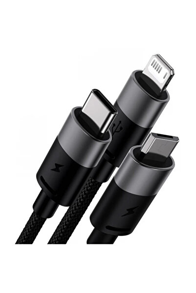 Baseus Cablu de date USB 3 în 1 Baseus, 20W, 1.2m, Negru