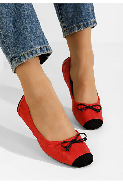 B T Shoes Červené dámské baleríny Amania V3