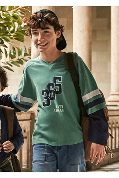 MAYORAL Zelena majica sa dvostrukim rukavima za dečake 7004