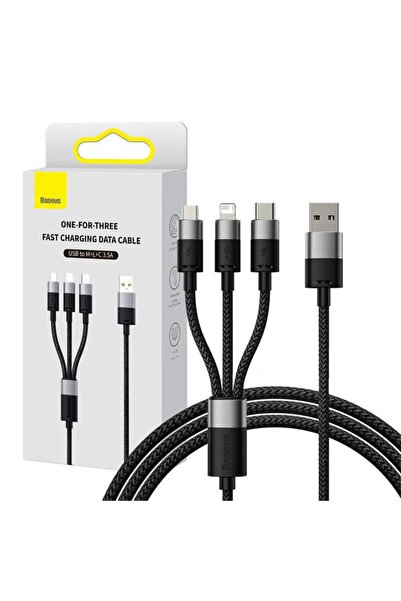 Baseus Cablu de date 3 în 1, 100W, 1.5m Baseus, alb