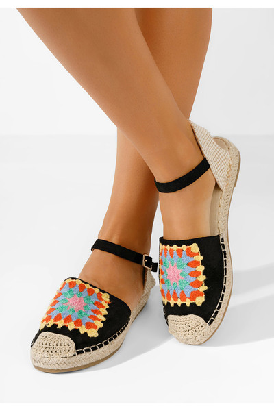 B T Shoes Černé dámské espadrilky Graciella