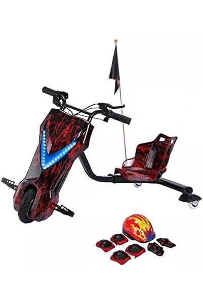 Generic سكوتر كبير عالي الجودة 36 فولت، للأطفال، أحمر وأسود بإطار من الألومنيوم