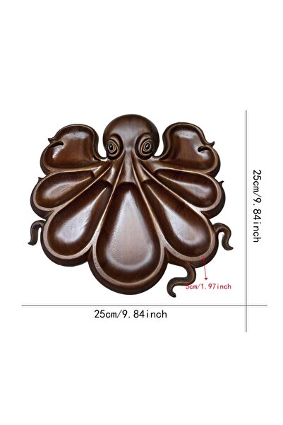 Flippy Πιατέλα σερβιρίσματος, Flippy, Octopus, 8 θέσεων, μασίφ ξύλο, 26 x 25 x 3 cm, σκούρο καφέ