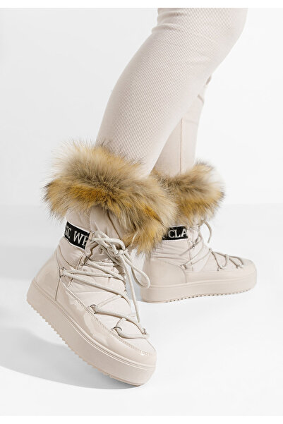 B T Shoes Γυναικείες Μπότες Χιονιού Kemisa V2 μπεζ