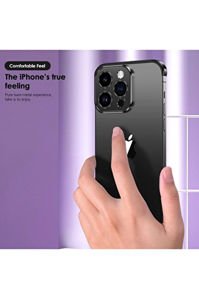 Flippy Edgeless Metal Case for iPhone 16 Pro Max - Flippy, Corner & Camera Protection, Aluminum, Black