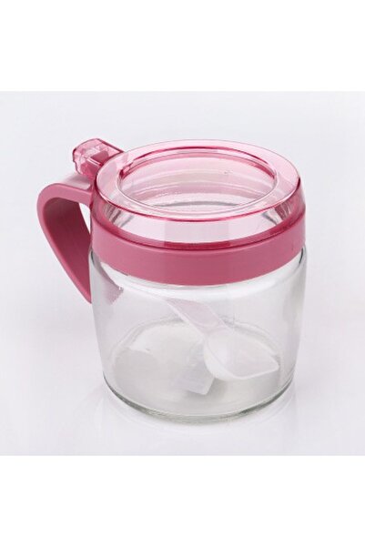 Flippy Spice Container Flippy, Glass, 180 ml, with Handle and Spoon, 8 x 9 cm, Transparent Lid, Pink