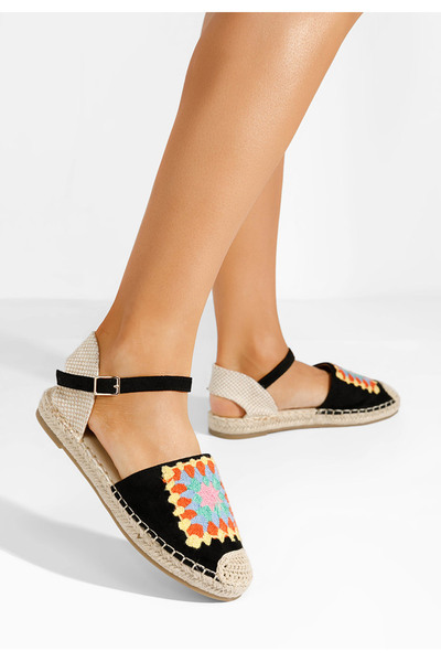 B T Shoes Černé dámské espadrilky Graciella