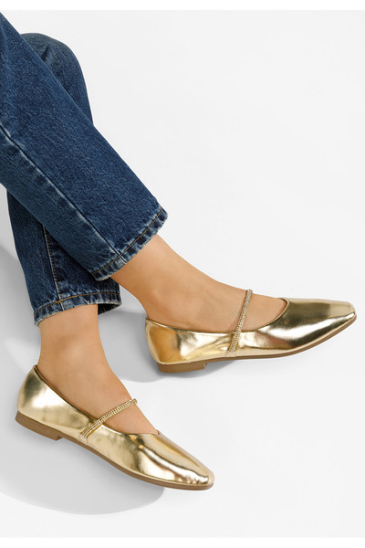 B T Shoes Zlaté dámské baleríny Aglaia