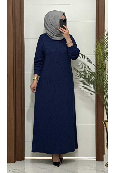 MODA ALMİRA 9737 K 150 İNDİGO FERMUARLI ELBİSE