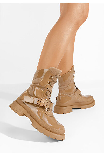 B T Shoes Zimora khaki platform boots