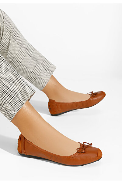 B T Shoes Γυναικείες μπαλαρίνες Amania V2 ταμπά