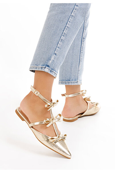 B T Shoes Zlaté dámské baleríny Ancisa