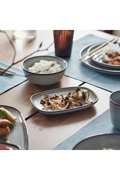 IKEA GLADELIG Plate, grey, 20 x 13 cm