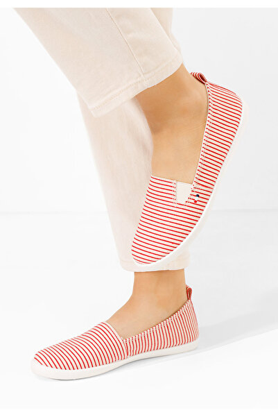 B T Shoes Červené dámské espadrilky Brandusa