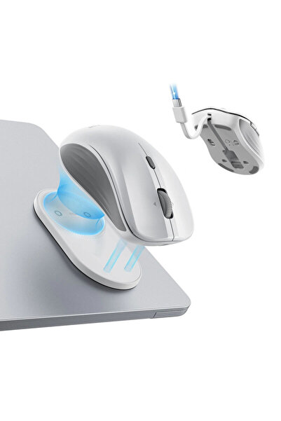 ESR Mouse wireless magnetic pentru laptop ESR, 4800 DPI, alb, 6H002