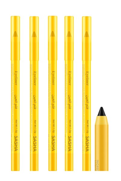 RIAL BEAUTY 5 قلم تحديد عيون اسود كحل عين ضد الماء يدوم طويلاً يمنحك هذا القل...