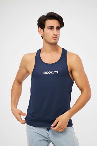 YÜKSEL IŞIK Men's Sports Tank Top with Print Detail, Pack of 2