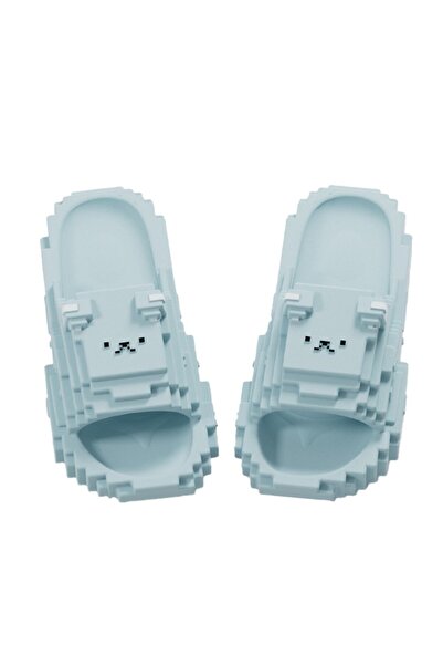 Flippy Pixel Unisex Casual Sandals for Teens, Lightweight EVA, Size 38-39, Light Blue