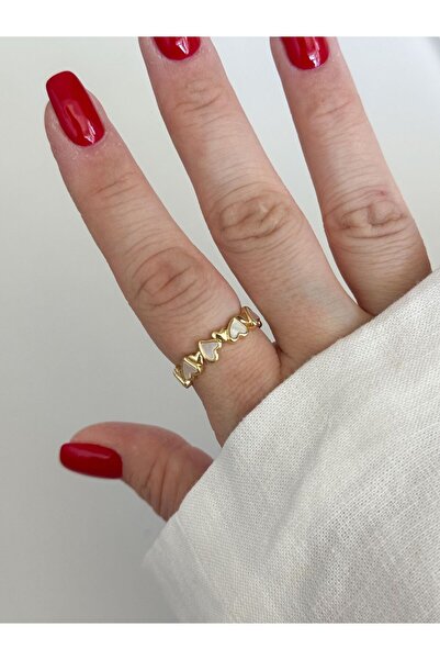 CHARMLUCKY Sedflelied Row Heart Ring