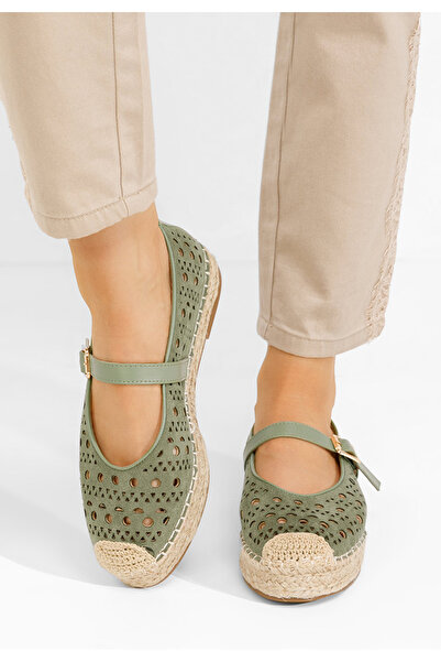 B T Shoes Mitsue women's green espadrilles