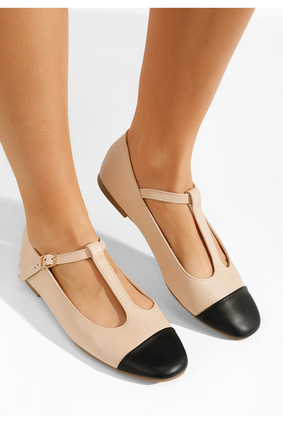 B T Shoes Γυναικείες μπαλαρίνες Camella μπεζ