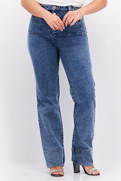 En Saison Women Straight Fit Washed Denim Jeans, Blue