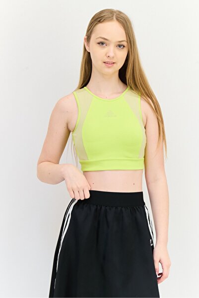 adidas حمالة صدر رياضية مبطنة للنساء، لون أخضر ليموني فاتح