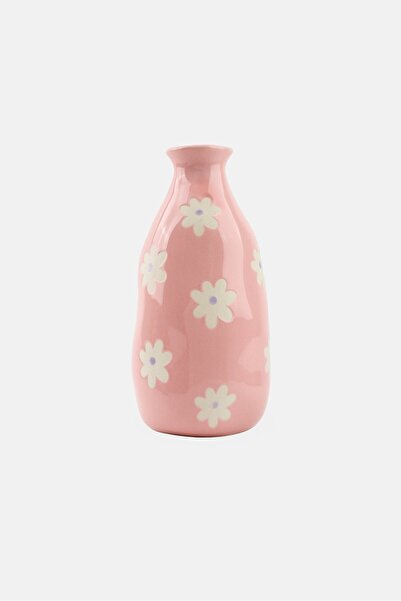 Bombay Floral Print Vase, Pastel Pink