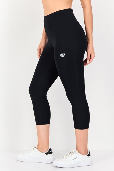 New Balance Women Fitted Fit Brand Logo Training Capri Tights, Black