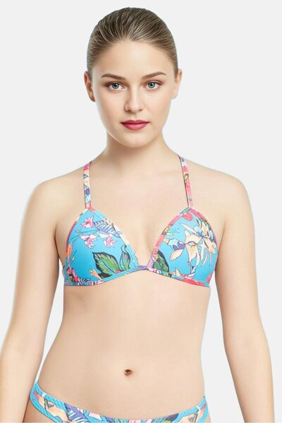 BİLLABONG بيكيني علوي مبطن بطبعة زهور للنساء، متعدد الألوان