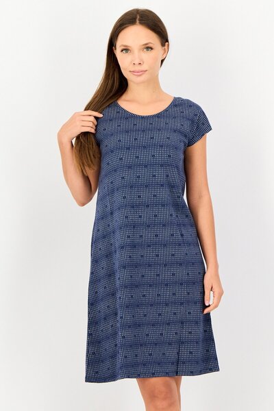 Zivame فستان نوم نسائي برقبة دائرية وطبعة كاملة، متعدد الألوان