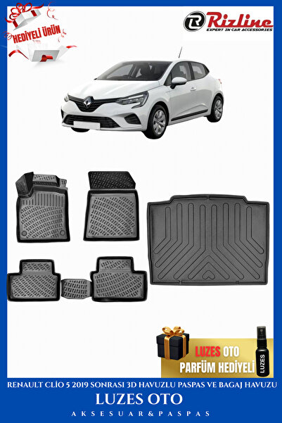 Rizline Renault Clio 5 3D Havuzlu Paspas ve Bagaj Havuzu 2019-2020-2021-2022-...