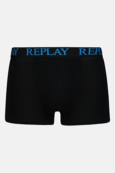 Replay Men 2 Pieces Brand Logo Trunks, Black