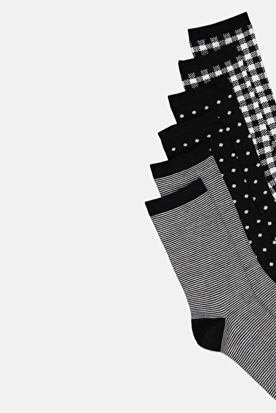 CLARKS Women 3 Pairs Checkered High Socks, Multicolor