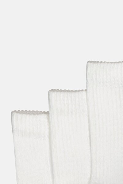 Reebok Men 3 Pairs Brand Logo Crew Socks, White