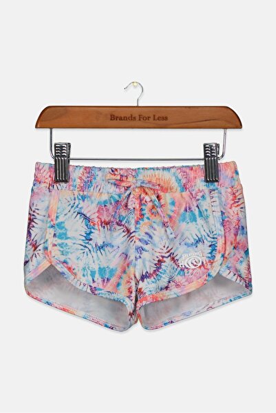 Piping Hot Toddlers Girl Floral Tie Dye Swimwear Shorts, Pink Combo