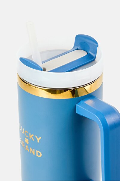 LUCKY BRAND Stainless Steel Vacuum Insulated Tumbler With Straw 946 ml, Navy