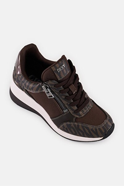 Dkny Women Kaden Lace Up Wedg Sneakers, Brown